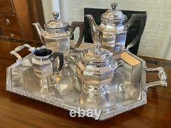Christofle Gallia Coffee and Tea Service Set Silver Plate 5 Piece