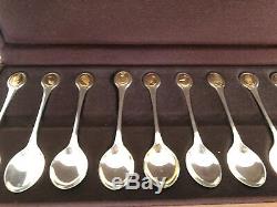 Collectable Set Of John Pinches For The 12 Solid Silver Tea Spoons For The Rspb