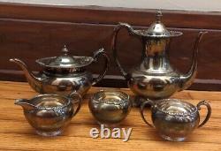 Community Georgian Gadroon Silver Plate Tea Set Coffee Service Vintage 5-Piece