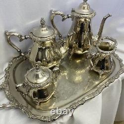 Countess Oneida Webster Wilcox Tea Set Silver Plated 5 piece set
