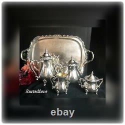 Countess Oneida / Webster Wilcox Tea Set Silver Plated 5 piece set