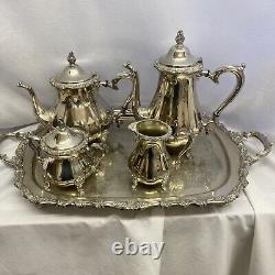 Countess Oneida Webster Wilcox Tea Set Silver Plated 5 piece set