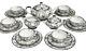 Czech Bohemia Tea Set For 6 Art Nouveau Sterling Silver Overlay 23 Pieces Euc