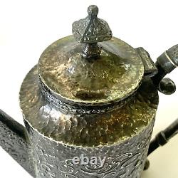 Derby SP Repousse Tea Set 4 Piece Silver Plated Tray Teapot Creamer Sugar #01664