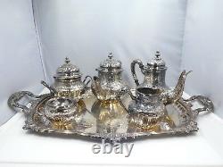 Diminutive Spanish 5 Piece. 915 Sterling Silver Tea And Coffee Set And Tray