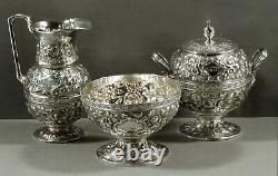 Dominick & Haff Sterling Tea Set 1875 HAND DECORATED