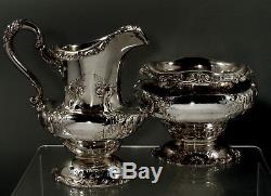 Dominick & Haff Sterling Tea Set 1904 HAND DECORATED