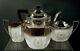 Durgin Sterling Tea Set C1920 Hand Decorated 56 Ounces