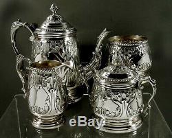 Durham Sterling Silver Tea Set c1950 Hand Decorated