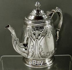 Durham Sterling Silver Tea Set c1950 Hand Decorated