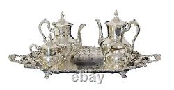 E. P. C. A. Old English Silverplated Tea/ Coffee Set by Poole, 5- Pieces