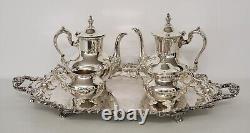 E. P. C. A. Old English Silverplated Tea/ Coffee Set by Poole, 5- Pieces