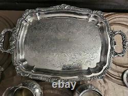 E. P. C. Old English Silver Plate by Poole, Tea/Coffee Serving Set, 4 pcs