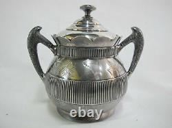 EASTLAKE Style Antique WM ROGERS Quadruple Silverplate TEA Coffee Set with Tray