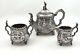 Elkington Silver Figural Tea Set Teniers Style London C1883
