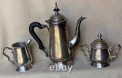 EPNS From India silver plated tea set three piece tea pot milk jug sugar bowl