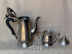 EPNS From India silver plated tea set three piece tea pot milk jug sugar bowl