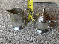 EPNS From India silver plated tea set three piece tea pot milk jug sugar bowl