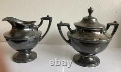 Early 1900's Wallace Bros. Silver Co. 3 Piece Silverplate Tea Service Set