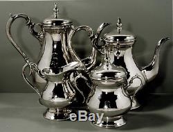 Ecuador Sterling Silver Tea & Coffee Set c1950 SIGNED 81 OUNCES