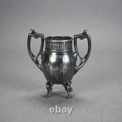 Eight Piece Antique Egyptian Revival Silver Plated Tea Set C1890