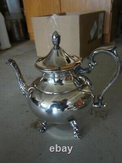 Eight Piece Antique Silver on Copper Tea Set With Tray