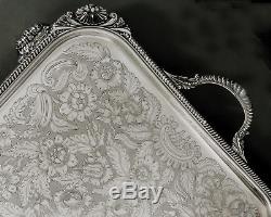 English Silver Plate Tea Set Tray GEORGE III MANNER SIGNED