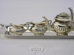 English Solid Sterling Silver Miniature Dolls House Tea Set 1976