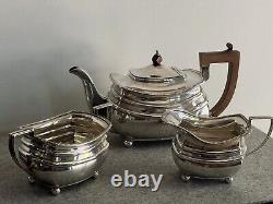 English Sterling Silver 3 Piece Tea Set