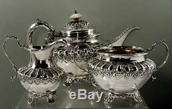 English Sterling Silver Tea Set 1845 William Hunter