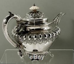 English Sterling Silver Tea Set 1845 William Hunter