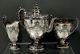 English Sterling Silver Tea Set 1866 Hand Decorated 53 Oz