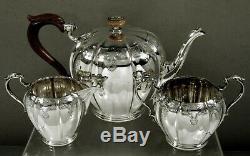 English Sterling Silver Tea Set 1931 QUEEN ANNE
