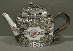 English Sterling Tea & Coffee Set c1895 10 Pieces Staffordshire China
