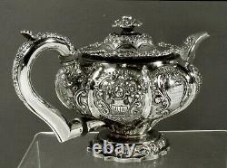 English Sterling Tea Set 1824 BOAR HEAD