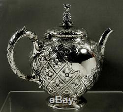 English Sterling Tea Set 1901 Barnards Abercrombie