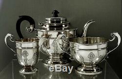 English Sterling Tea Set 1901 Queen Anne Manner