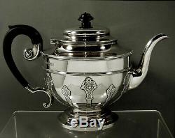 English Sterling Tea Set 1901 Queen Anne Manner