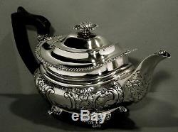 English Sterling Tea Set GEORGE III STYLE ELLIS, 1932 70 Oz