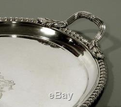 English Sterling Tea Set Tray 1821 COAT OF ARMS 100 OUNCES