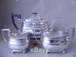Excellent Beautiful Large 1,146 Grams Sterling Silver Crest Tea Set Service 1931