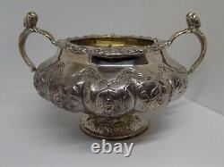 Exquisite 1828 Georgian English Sterling Silver 3 Piece Tea Set. 1.5kg