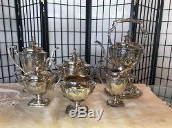 Exquisite 6pc Reed Barton Sterling Silver Tea Coffee Hot Water Set 675C