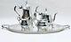 Exquisite Antique Set Of 4 Epc Poole Tea Set On Old Sheffield Silver Plate Tray