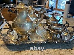 F. B. Rogers Silver Co. 1960 4 piece set Silver plated Tea Set