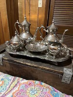 FB ROGERS silver plated tea set with tray