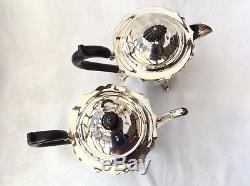 FOUR PIECE 1920's SOLID SILVER TEA SET Martin, Hall & Co, Sheffield