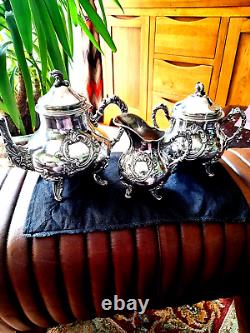 FRENCH STERLING SILVER STUNNING TEA SET C1880's MINERVA 950/1000 1392GM EXCON