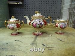 Fabulous Antique E S Germany 3 Piece Tea Set / Pot / Creamer / Sugar / Maidens