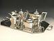 Fabulous Art Deco 5 Piece Sterling Silver Tea Set With Tray, Feisa Co. Mexico
